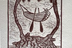 La Idea Callada. Linografía /papel manufacturado